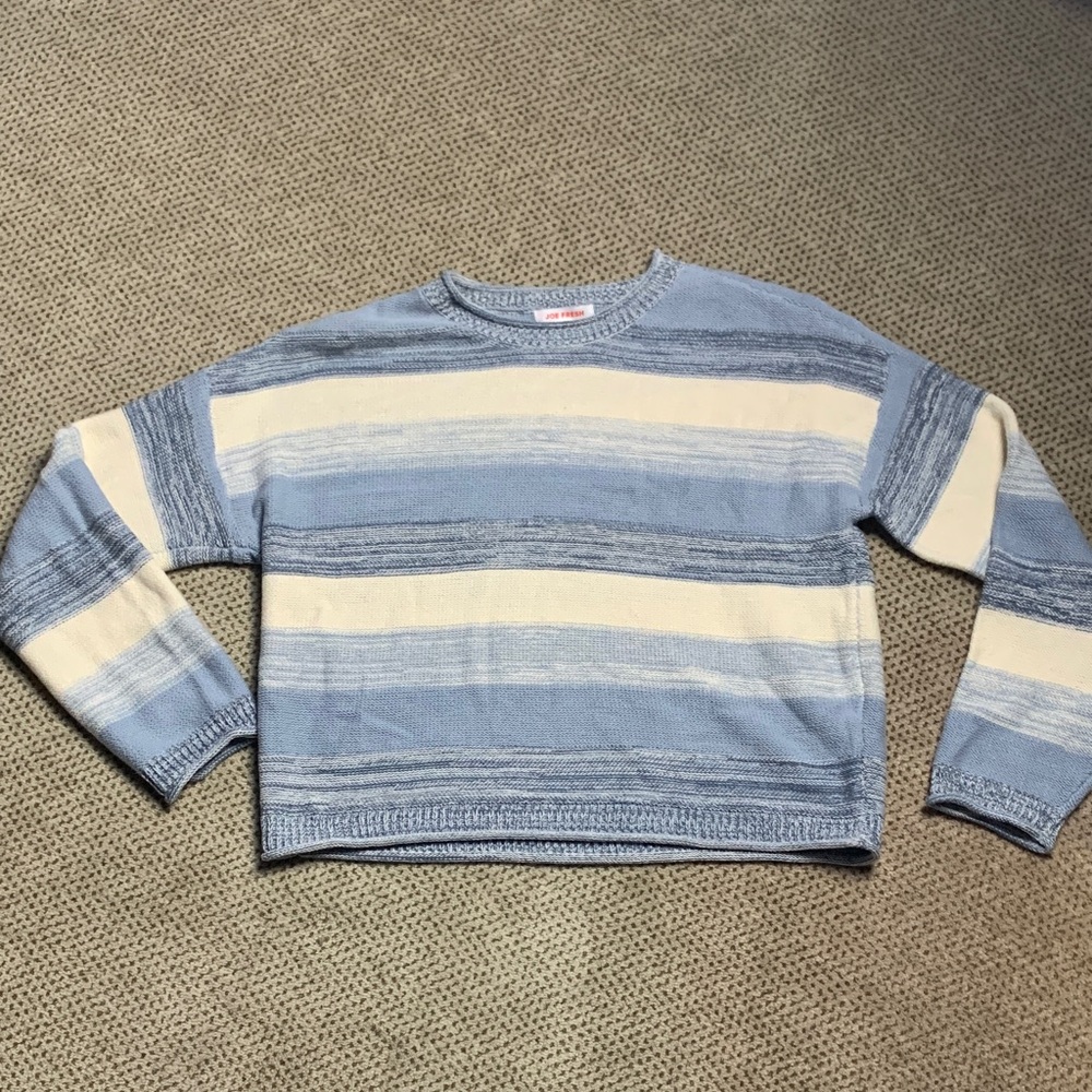 Joe Fresh Blue and White Knit Sweater